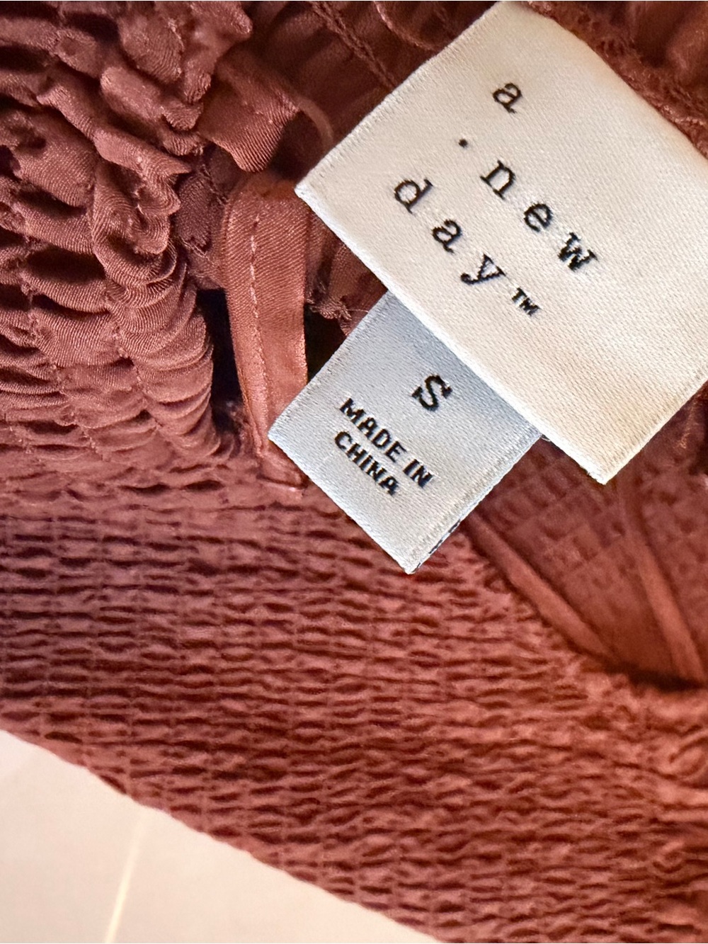 a new day Rust Brown Smocked Halter Crop Top - Picture 5 of 5
